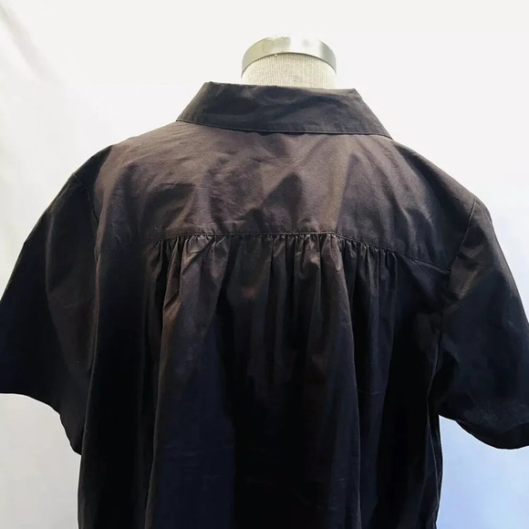 CHELSEA STUDIO Women Short Sleeve Button Down Collared Brown Casual Top Size 1X - Picture 10 of 11
